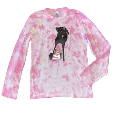 American Apparel girls tie dye LOVE high heel long sleeve top 12