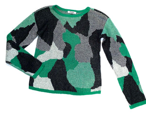 BB Dakota women’s lightweight abstract camo knit sweater XS