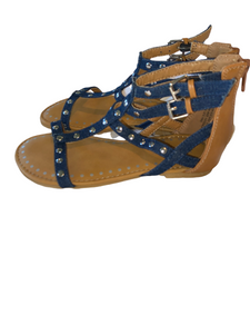 Rampage girls Vivian denim studded gladiator sandals 13 NEW(without box)