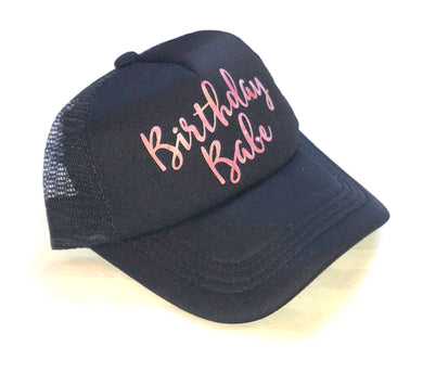 Tiny Trucker girls Birthday Babe hat