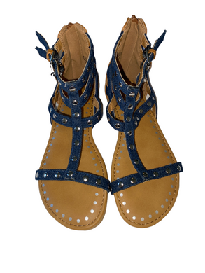 Rampage girls Vivian denim studded gladiator sandals 13 NEW(without box)