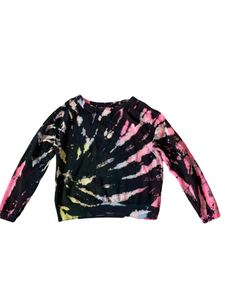 Hardtail women’s black bleach tie dye pullover sweatshirt M