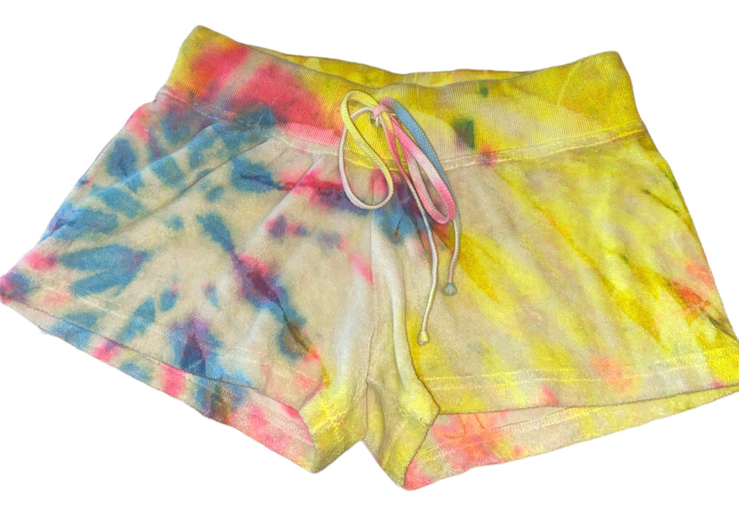 Hardtail juniors neon tie dye terry cloth shorts S