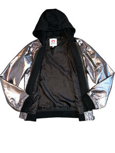 Appaman girls Phoebe metallic hooded bomber jacket 14