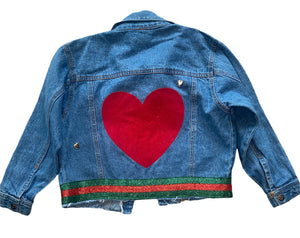 Hope Jeans girls sparkle heart embellished jean jacket 8