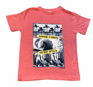 3P & Co 3 Pommes toddler boys Good Vibes Surf Only graphic tee shirt 3-4T