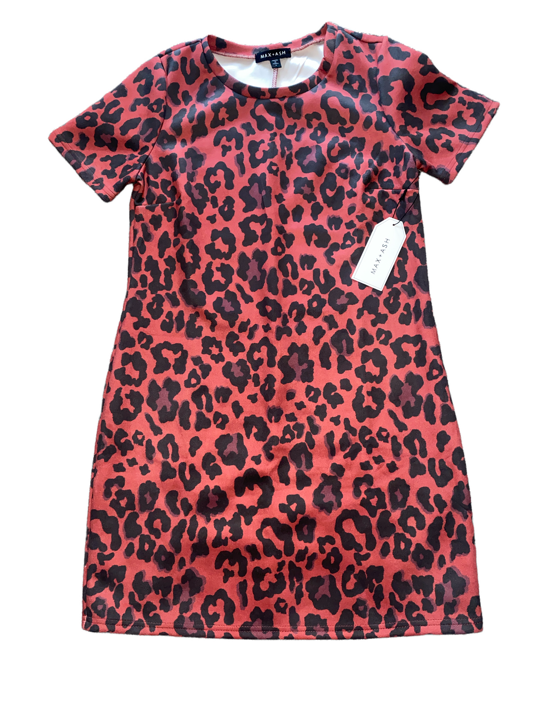 Max & Ash women’s faux suede leopard shirt dress S NEW