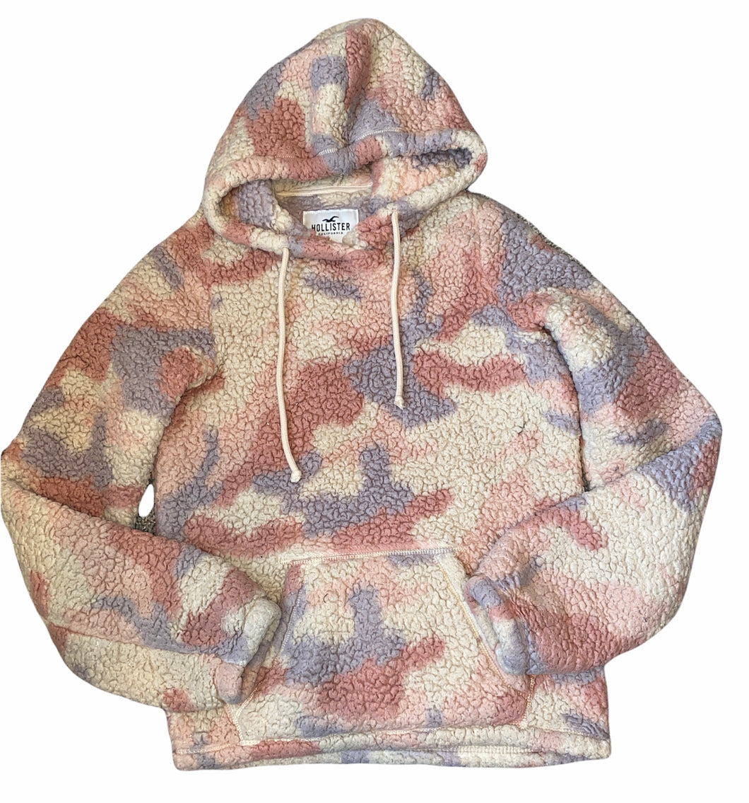 Hollister junior girls camouflage sherpa hoodie XS