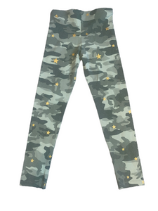 Flowers By Zoe girls camouflage gold stars leggings M(8) NWT