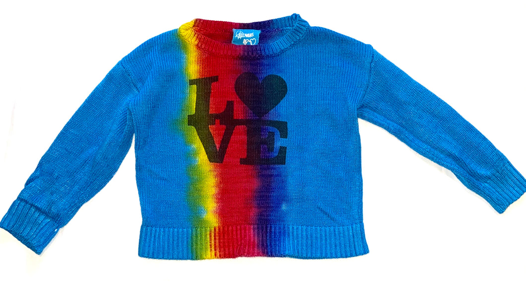 Flowers By Zoe toddler girls rainbow LOVE sweater 3T