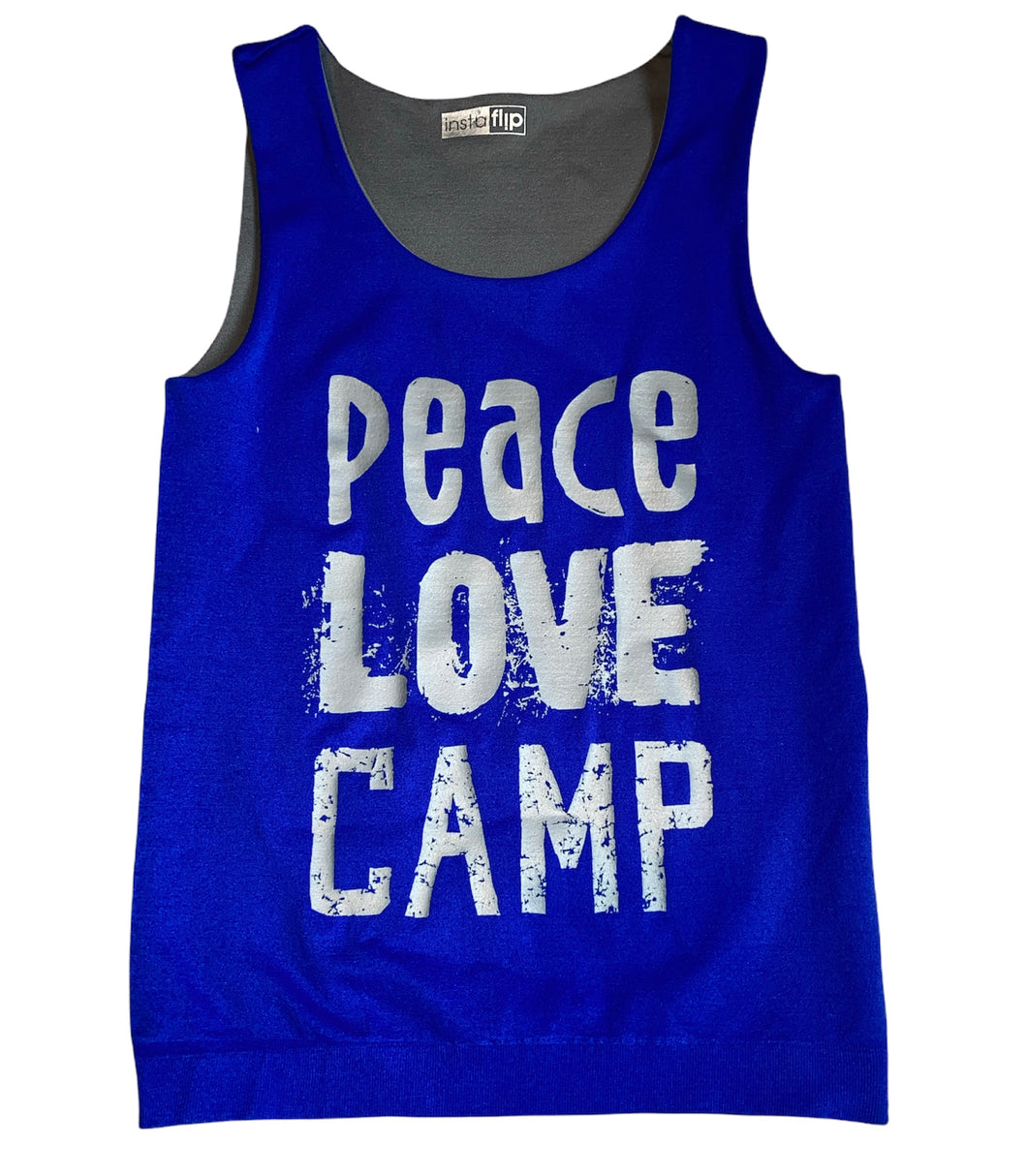 Instaflip girls reversible Peace Love Camp tank top 7-10 NEW
