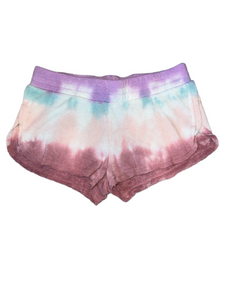 Rowdy Sprout girls multicolor tie dye knit lounge shorts 12