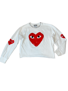 Hope Jeans girls cropped heart face embellished sweatshirt 6
