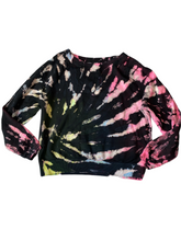 Hardtail women’s black bleach tie dye pullover sweatshirt M