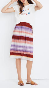Madewell women’s micropleat midi ombre skirt XS NEW