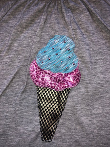 Random Hearts girls flutter sleeve ice cream top 6x