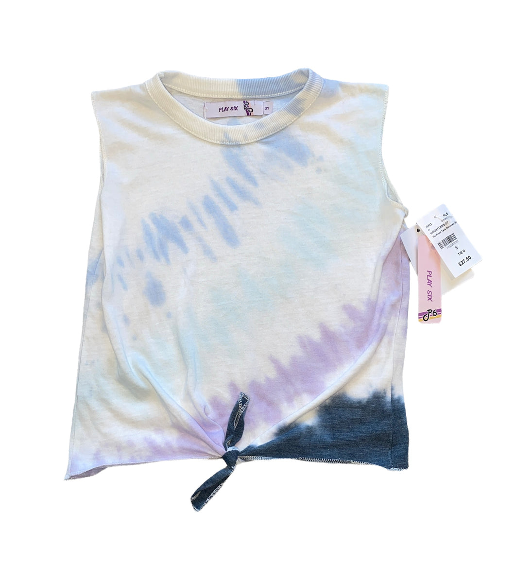 Play Six girls pastel tie dye knotted tank top 5 NEW