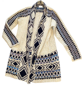 Lucky Brand women’s diamond pattern open cardigan sweater XS/S