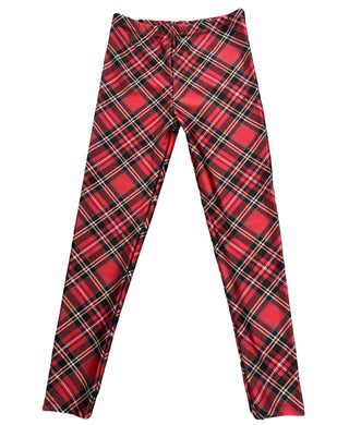 Hope Jeans girls shiny classic plaid leggings 10