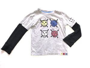 Mish Boys skull and crossbones thermal sleeve tee 3T