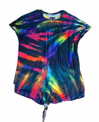 Terez big girls knotted rainbow tie dye tee shirt L(14)