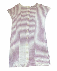 Madewell women’s Daphne striped linen dress in mauve XS