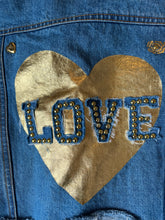 Hope Jeans girls gold embellished LOVE jean jacket 6