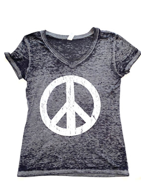 Royal Apparel girls burnout peace sign tee L(14)