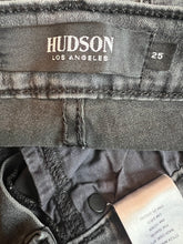 Hudson women’s Barbara super skinny gray black dip dye jeans 25
