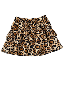 Katie J NYC tween girls leopard print ruffle skirt L(12)