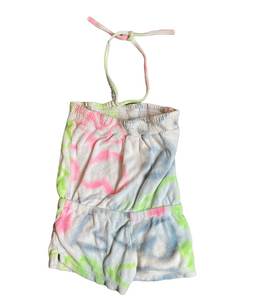 Flowers By Zoe toddler girls terry cloth airbrush heart romper 2T