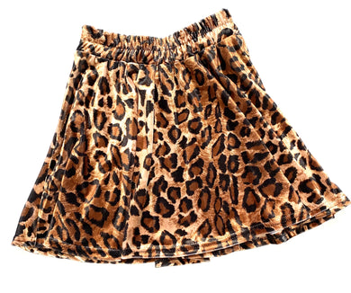 Dori Creations girls velvet leopard skirt 12/14