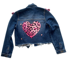 Hope Jeans girls leopard heart embellished jean jacket 10