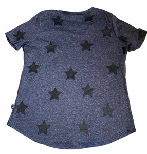 Terez girls v neck stars rounded hem tee shirt L(14)