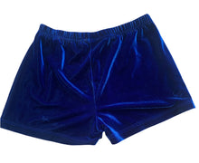 GK Elite Sportswear girls blue velour dance cheer shorts L