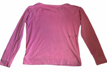 Chaser women’s pullover raglan top with holes XS