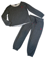 PJ Salvage women’s 2pc embroidered heart lounge set XS