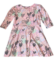 Lucky Jade girls heart print half sleeve skater dress 4-5