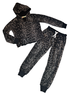 Vintage Havana girls 2pc snake print hoodie & jogger set M(10-12)