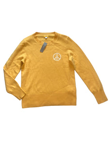J Crew womens cashmere embroidered peace sign sweater XS NEW