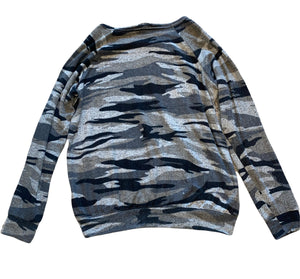 Buffalo women’s hacci knit camouflage sweater in gray S NEW