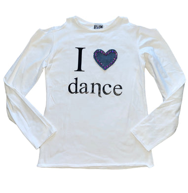 Hope Jeans girls cold shoulder long sleeve I Love Dance top 14