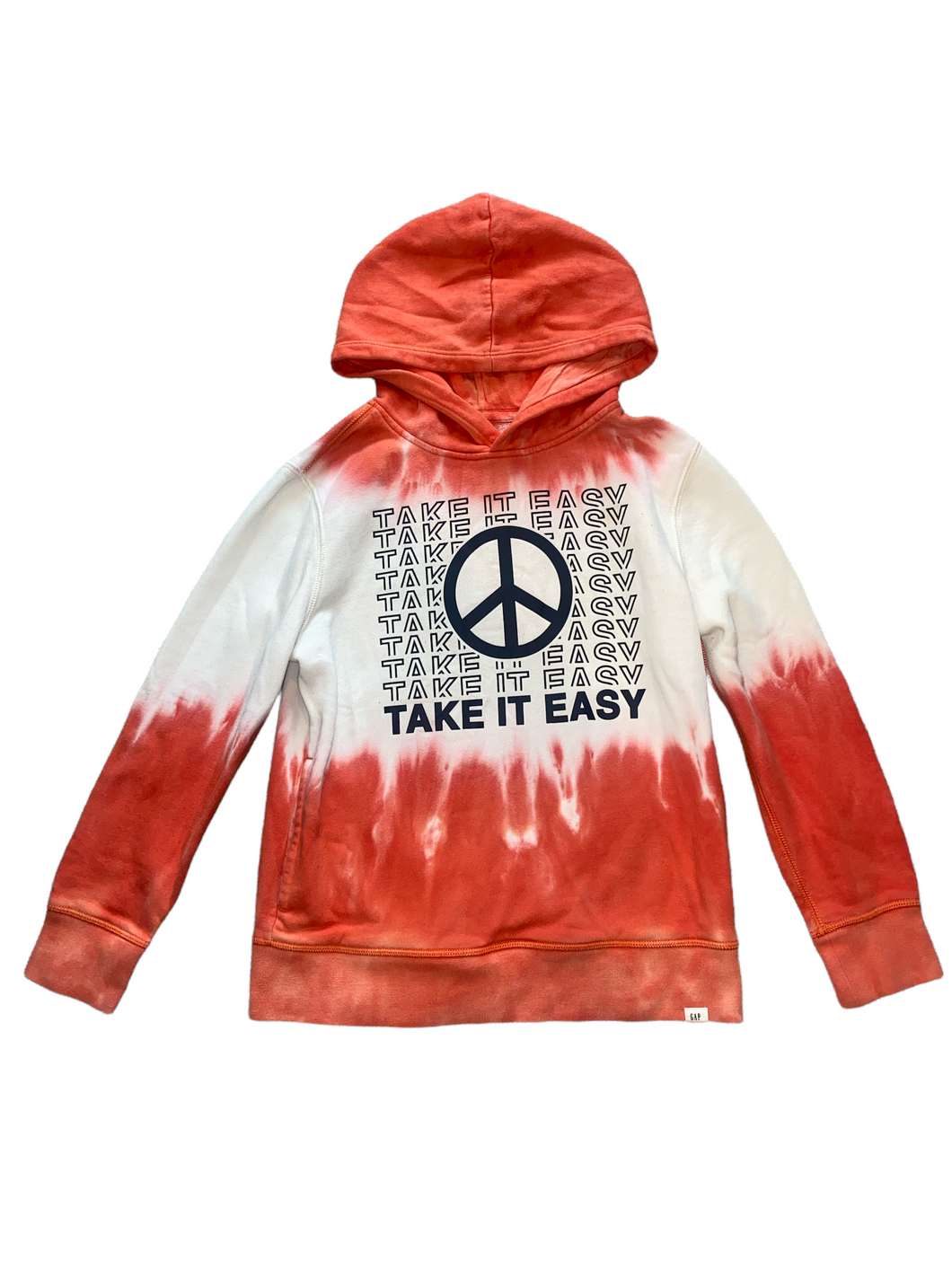 Gap Kids Take It Easy tie dye peace hoodie M(8-9 yrs)