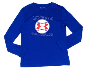 Under Armour boys long sleeve active baseball graphic top L(14)