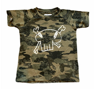 Tuli Bert toddler boys camouflage skull and crossbones tee shirt 3T-4T