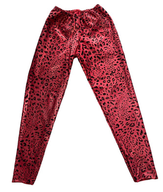 Hope Jeans girls red metallic animal print leggings 10