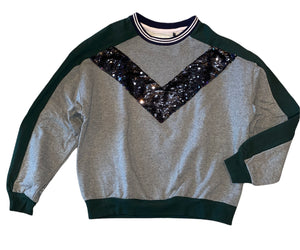 Ikks girls color block flip sequin sweatshirt XXS(10)