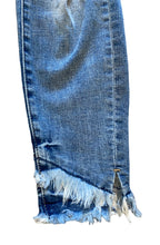 Kancan women/junior’s stretchy ripped fringe hem skinny jeans 24/1