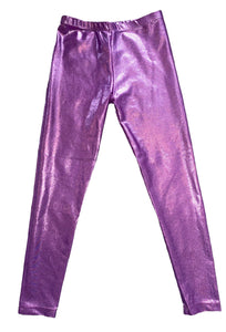 Hope Jeans girls pink metallic sparkle leggings 10