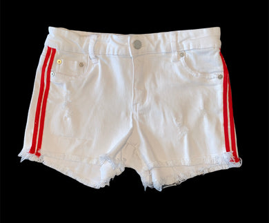 Tractr girls distressed cutoff jean shorts with stripes 12